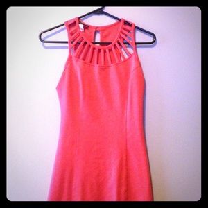 Coral pink dress very cute neckline!!