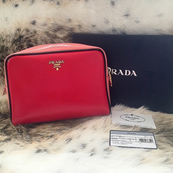 "New" Prada Vernice Leather cosmetics bag