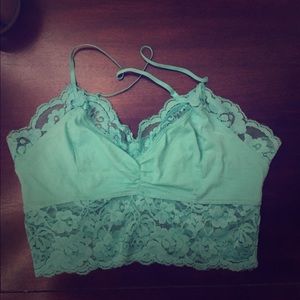 Lace cross back bralette