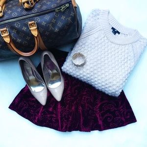 Wine Velvet Skirt Bundle