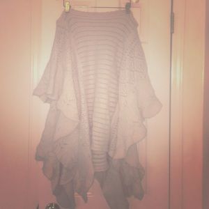 Free People poncho style blush pink sweater