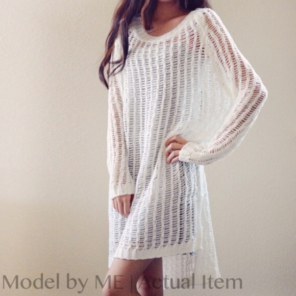 Accessories - Oversized white long dress sweater