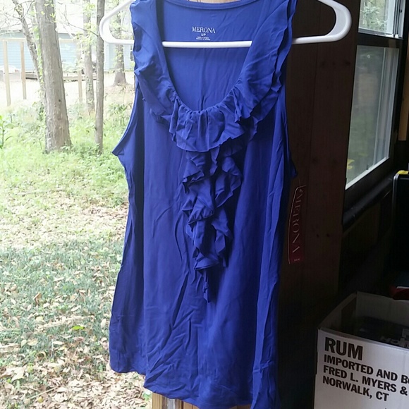 Sleeveless top with ruffle detail