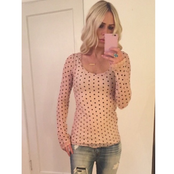 Free people gauzy polka dot top