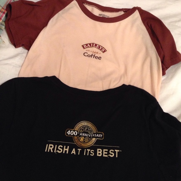 BushMills and Baileys fitted t shirts