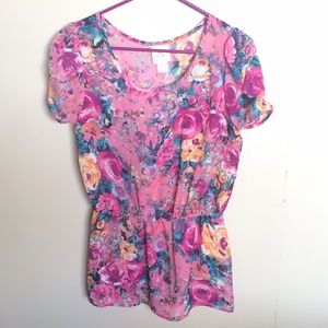 Pink Floral Top
