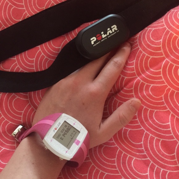 Polar exercise watch and waist band