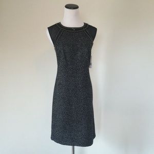 🆕 DONNA MORGAN Black Sparkled Tweed Sheath Dress