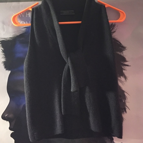 black cashmere Prada tank top