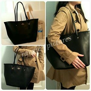 coach large black tote