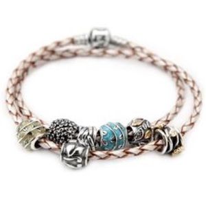 **SOLD**Pandora champagne double wrap bracelet