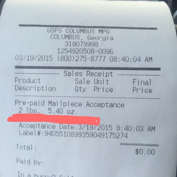 Proof of shipment for purchase - Picture 1 of 1