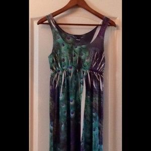 Peacock feather print sundress.
