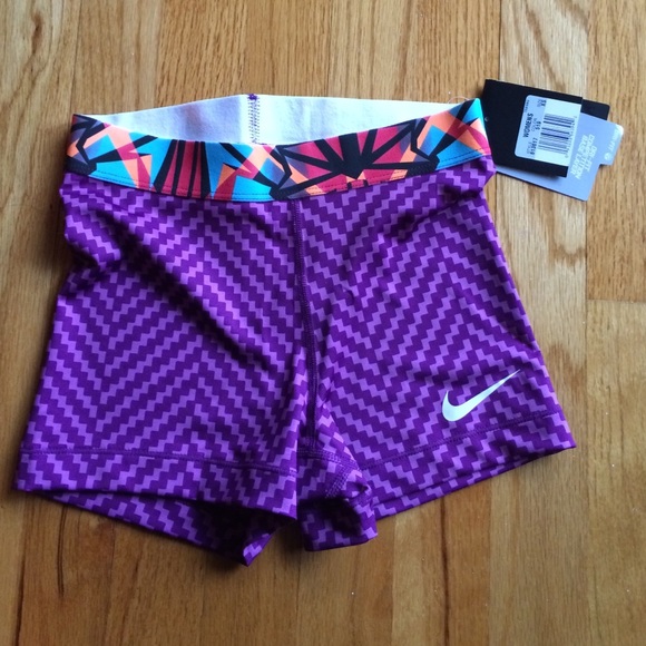 Nike Pants - Purple aztec Nike pro shorts NWT xs
