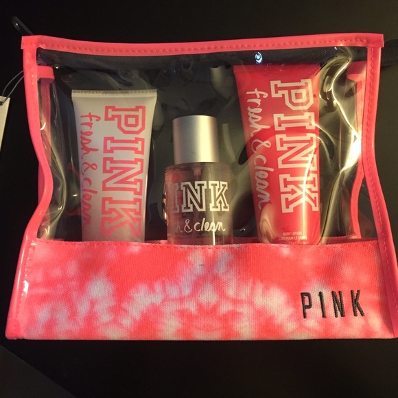 VS PINK body wash, body lotion, body mist set