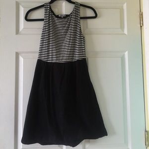 Black and white striped dress