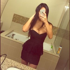 Sexy black peplum dress