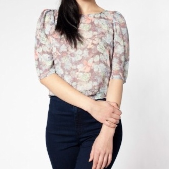 American Apparel New Chiffon floral top