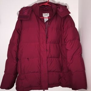 LL bean fur hooded, down winters coat.