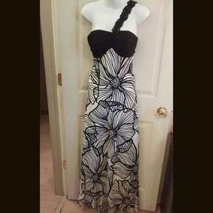 Black and white long gown