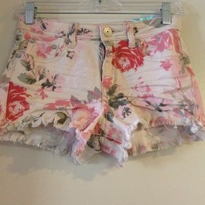 Floral high waisted shorts