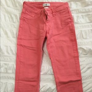 Coral skinny jeans size 24
