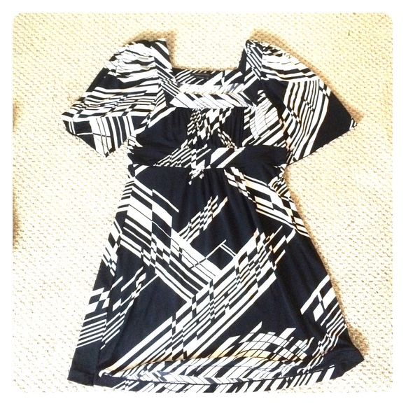 BCBG black and white dress