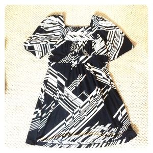 BCBG black and white dress