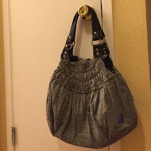 Roxy black/grey stripped tote bag
