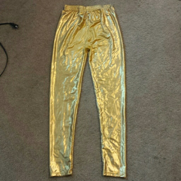 Gold color emo legging