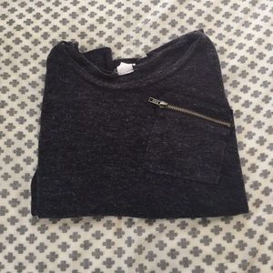 Grey zipper pocket sweater