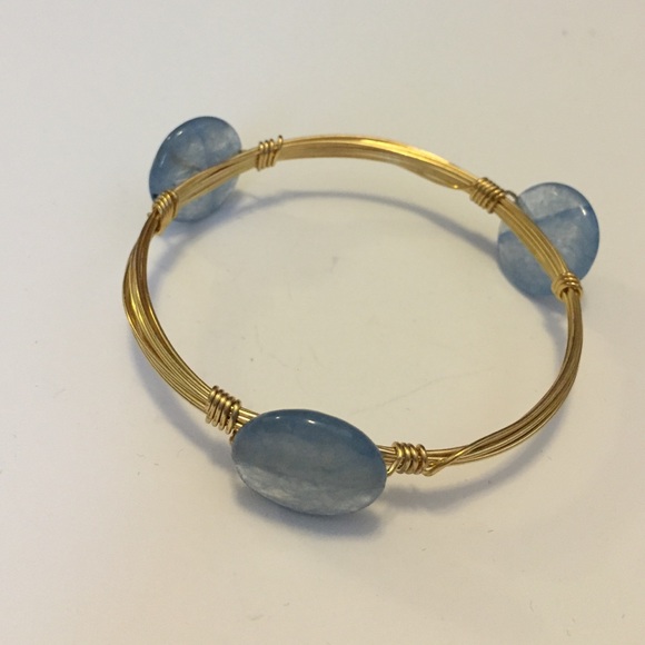 NWOT Handmade Blue/Gold Wrap Bangle