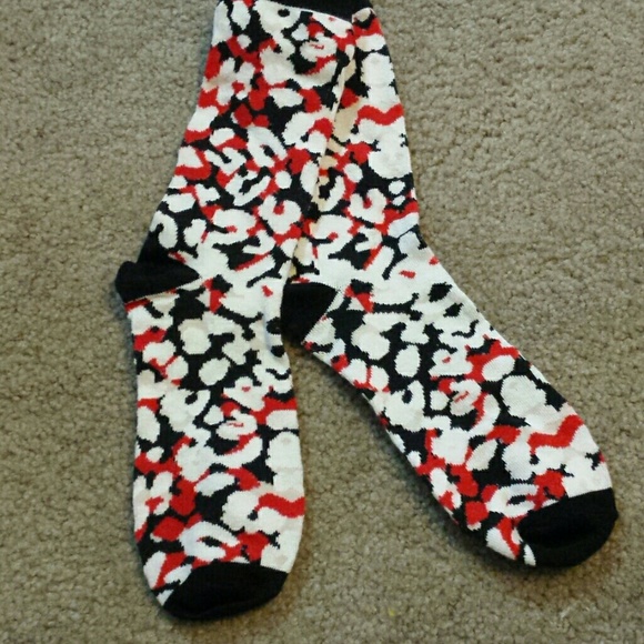 Black red white cute socks
