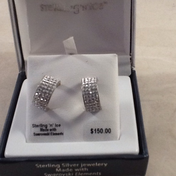 Sterling Silver Swarovski Earrings - Picture 3 of 4