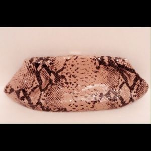 BCBG  Leather Snakeskin clutch