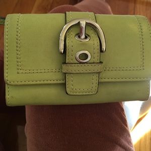 Lime green small Coach wallet
