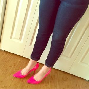 Nine West patent leather hot pink heels