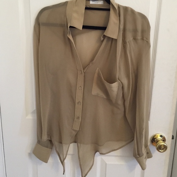 Tan sheer Equipment blouse