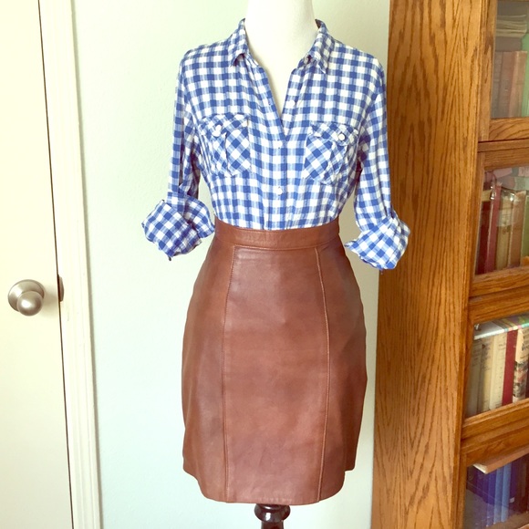 Vintage leather pencil skirt!