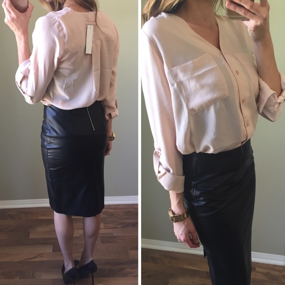 SOLD Sand | Nude Longsleeve Blouse - Picture 2 of 3