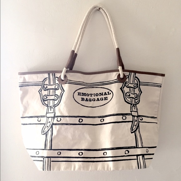 🙅SOLD!🙅 Emotional baggage canvas tote