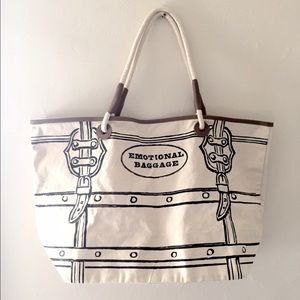 🙅SOLD!🙅 Emotional baggage canvas tote