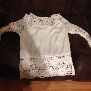 White lace shirt