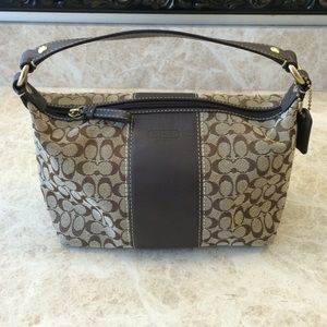 Small Coach handbag, brown.