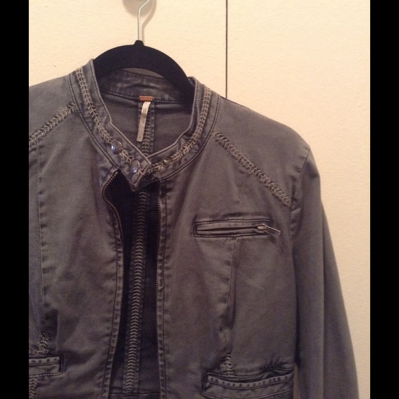 Free People Lace Up Twill Jacket🌊 NWOT