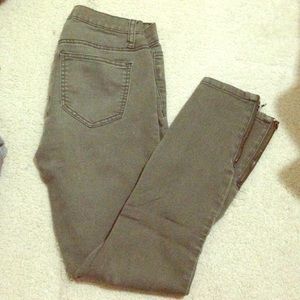 Olive colored ankle skinnies