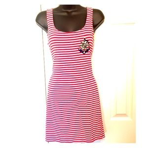 Nautical red & white dress