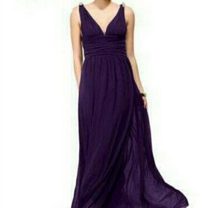 Ever Pretty Purple Double V Elegant Evening Dress