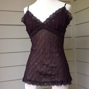 brown lace top large