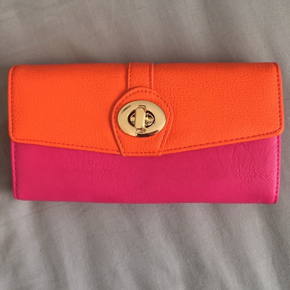 Charming Charlie Wallet - Pink & Orange NWOT!